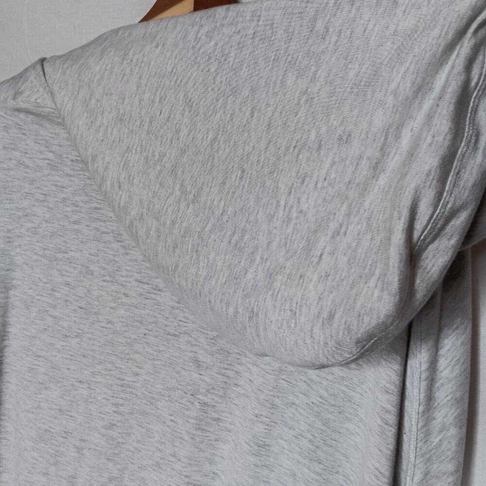 Athleta Womens Large Purana Wrap Sweatshirt Gray Heather Ribbed Long Sleeve Top - Picture 10 of 15